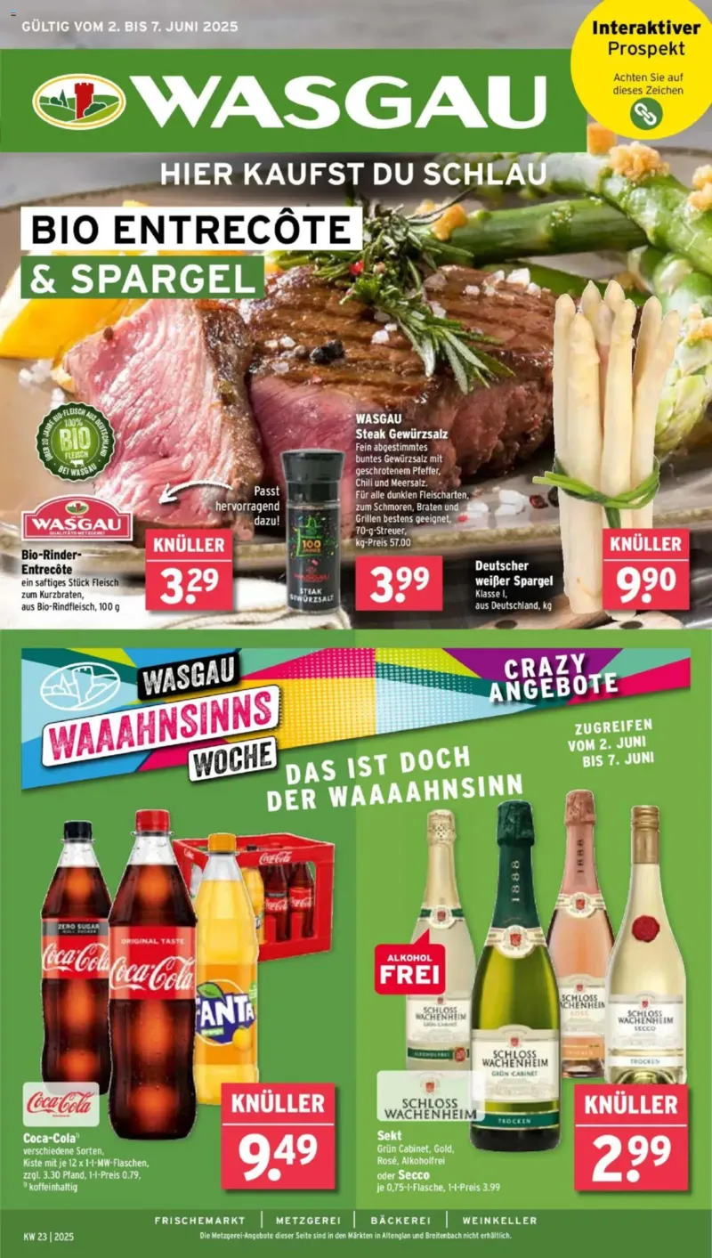 Wasgau Prospekt vom 02.06.2025, Seite 1