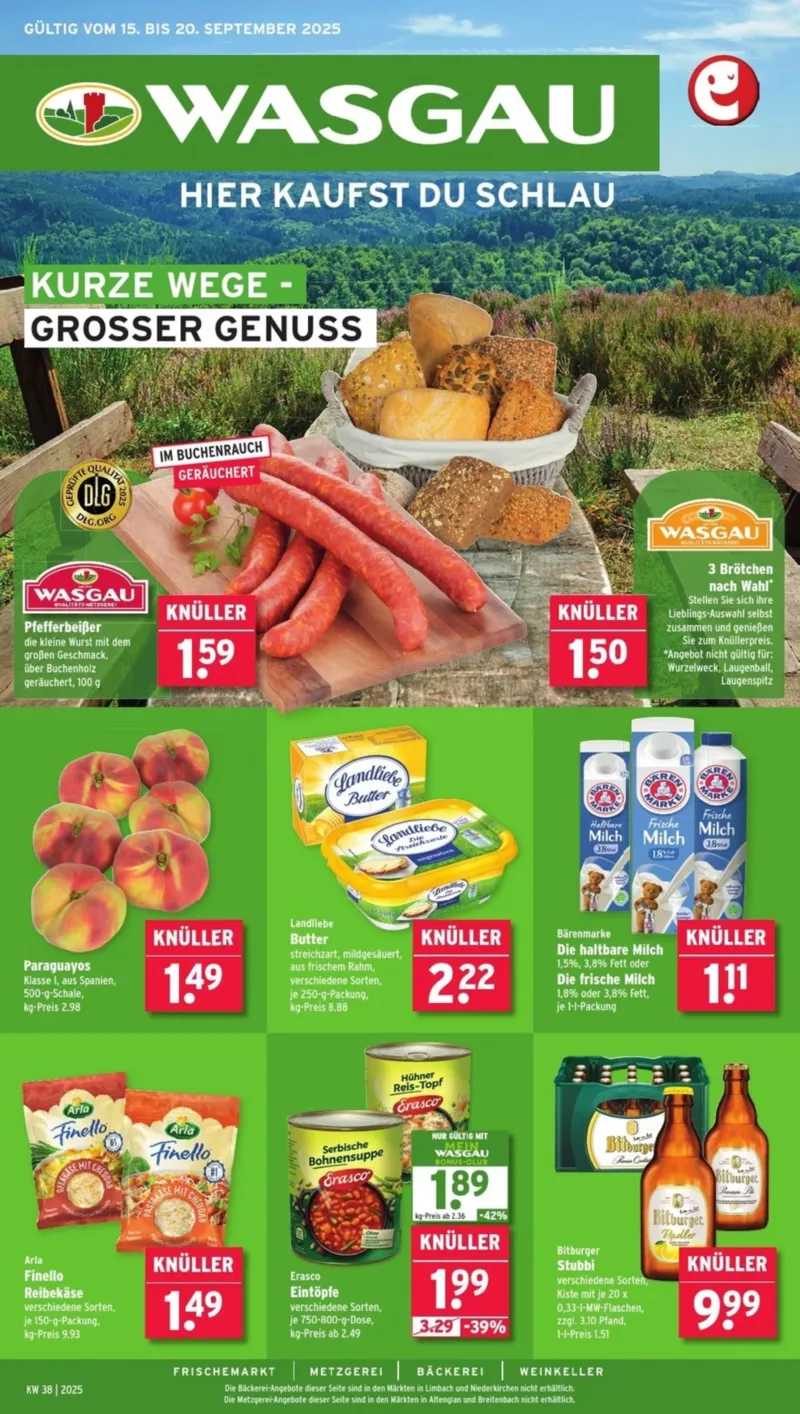 Wasgau Prospekt vom 15.09.2025, Seite 1