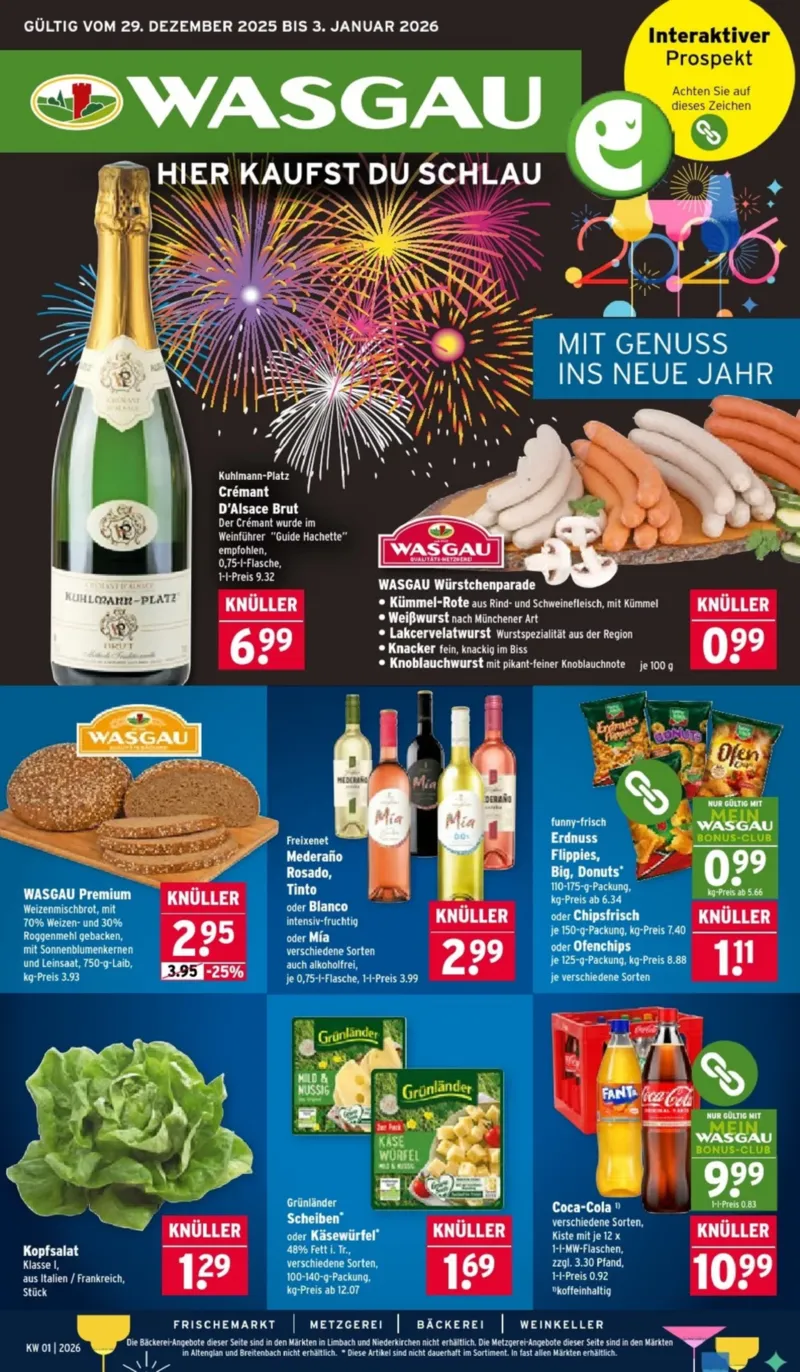 Wasgau Prospekt vom 29.12.2025, Seite 1