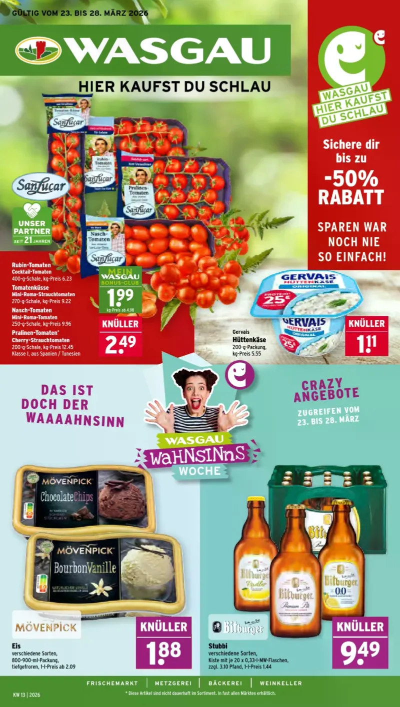 Wasgau Prospekt vom 23.03.2026, Seite 1