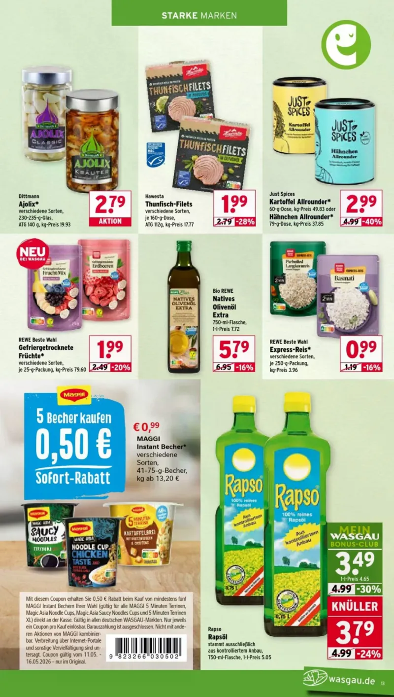 Wasgau Prospekt vom 11.05.2026, Seite 13