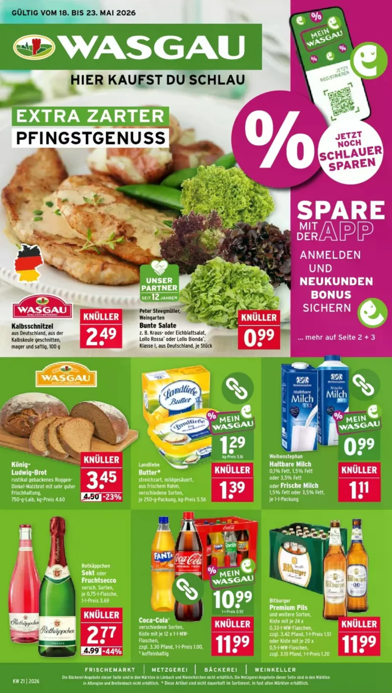 Wasgau Prospekt vom 18.05.2026, Seite 1
