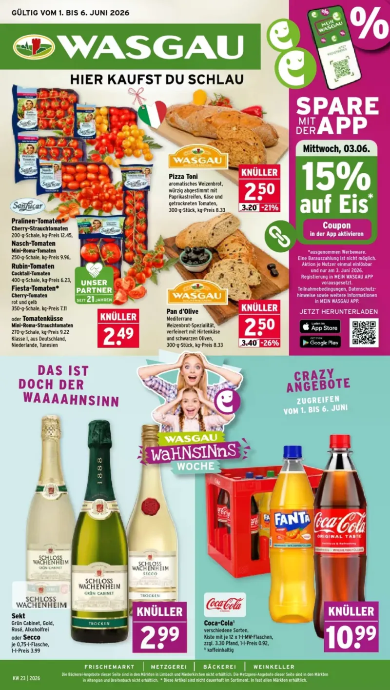Wasgau Prospekt vom 01.06.2026, Seite 1