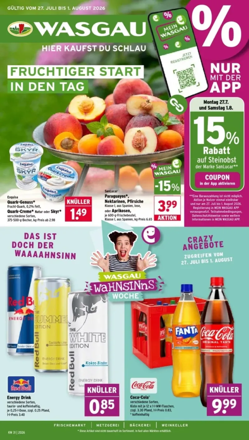 Wasgau Prospekt vom 27.07.2026, Seite 1