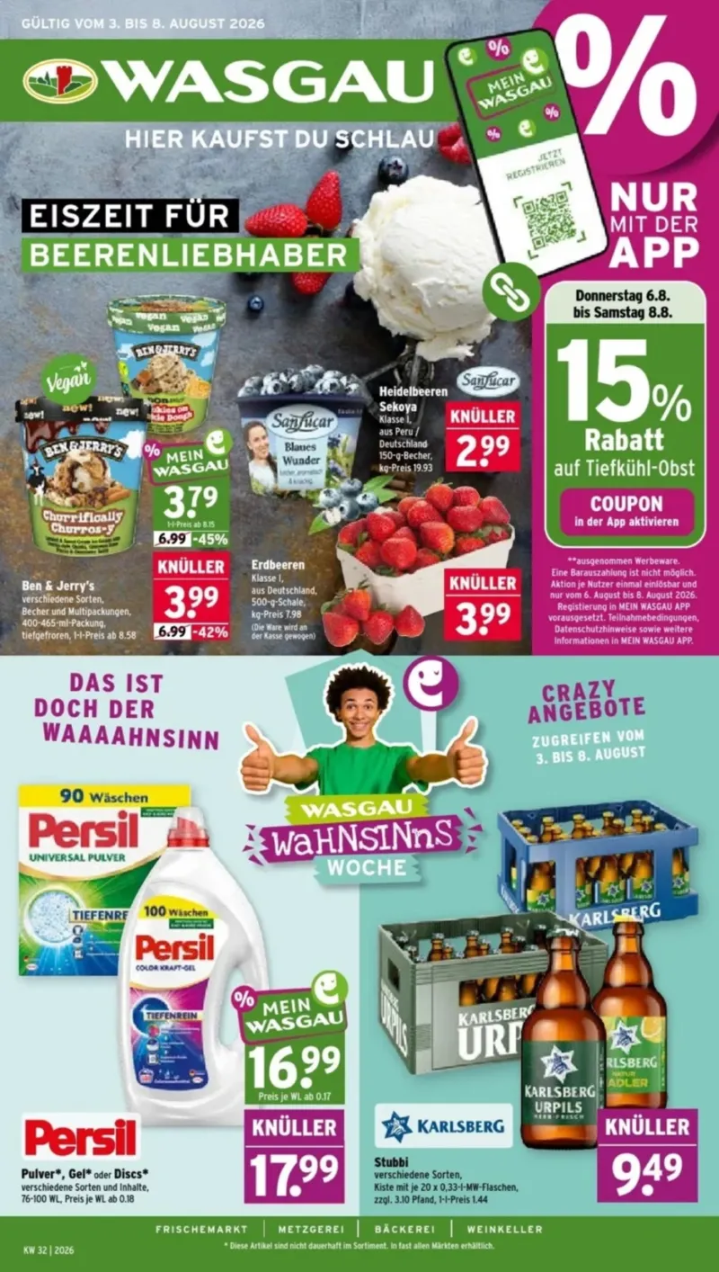 Wasgau Prospekt vom 03.08.2026, Seite 1