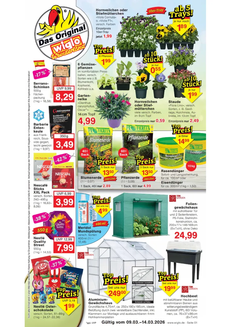 Wiglo Wunderland Prospekt vom 09.03.2026, Seite 1