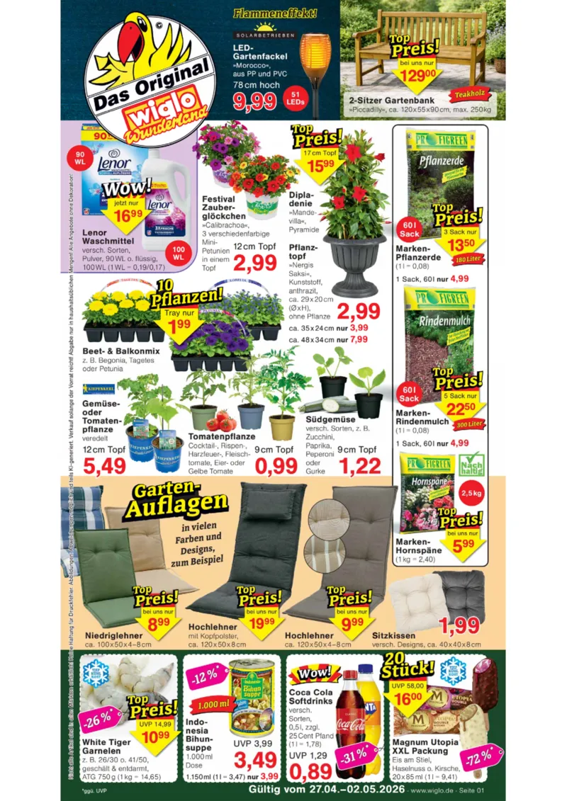 Wiglo Wunderland Prospekt vom 27.04.2026, Seite 1