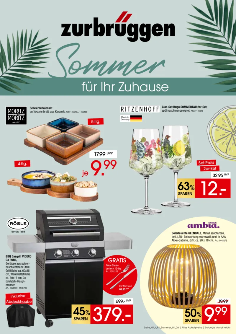 Zurbrüggen Prospekt vom 09.06.2026, Seite 1