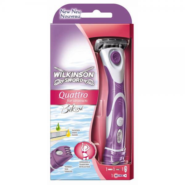 Wilkinson Quattro for Women 2in1 Nassrasierer & BikiniTrimmer von