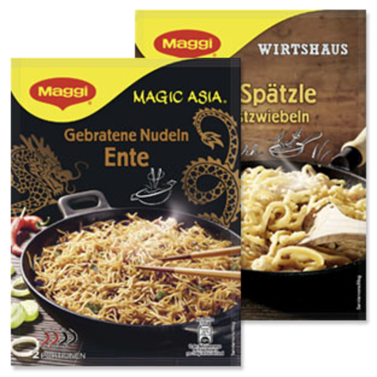 Maggi Magic Asia Gebratene Nudeln oder Wirtshaus Käse-Spätzle mit ...