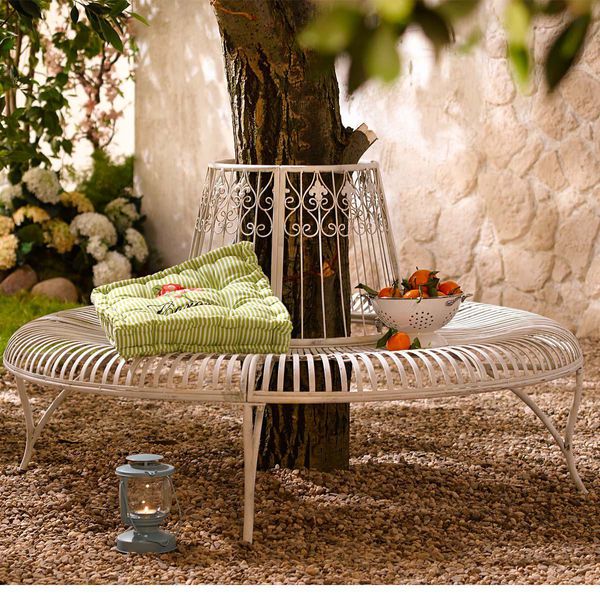 Gartenbank Rund Metall von ansehen!