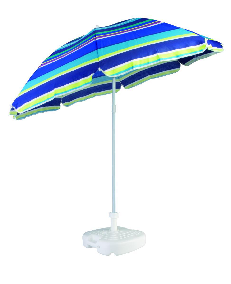 Sonnenschirm gestreift mit Kippmechanismus UPF50+ von Rofu ansehen!