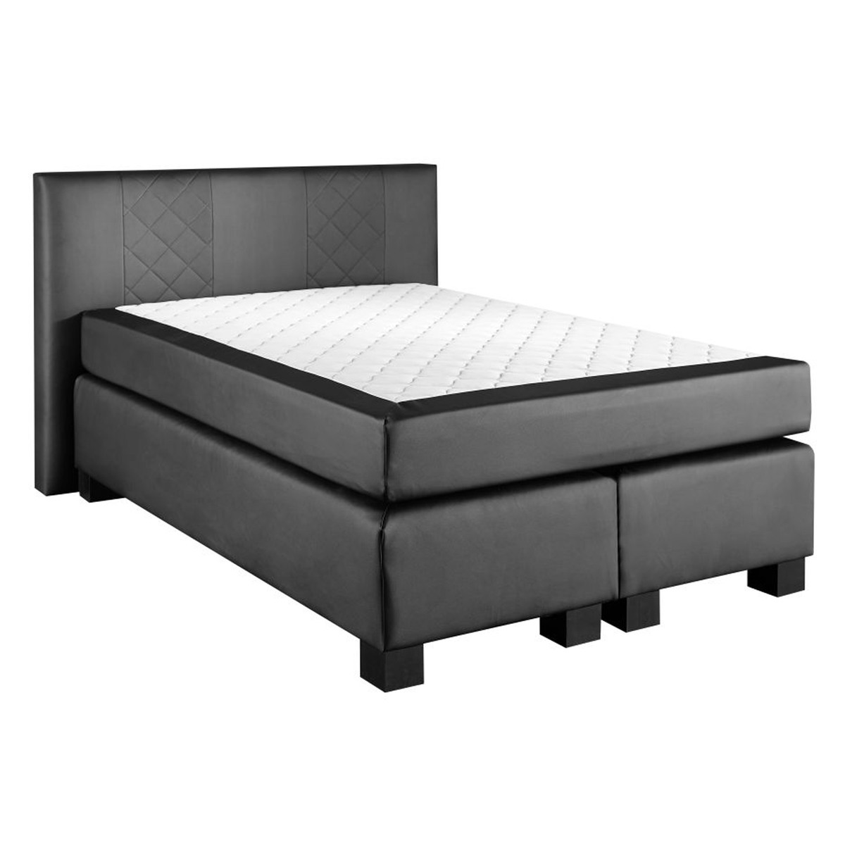 Boxspringbett Helsinki (140x200, Kunstleder, schwarz) von JYSK ansehen!