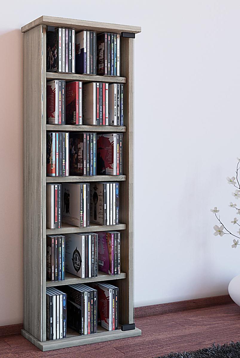 VCM Regal DVD CD Rack Medienregal Medienschrank Aufbewahrung Holzregal