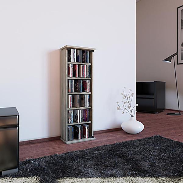 VCM Regal DVD CD Rack Medienregal Medienschrank Aufbewahrung Holzregal
