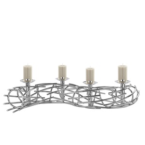 FINK Weihnachten Adventskranz / Kerzenhalter / Dekokranz CORONA L. 80 cm mit 4 abnehmbaren Kerzen