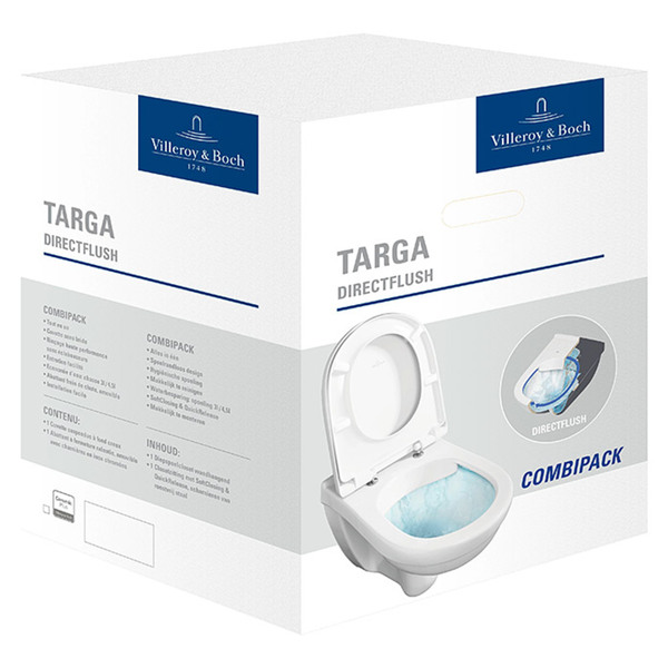 Villeroy & Boch Spülrandloses Wand-WC Targa Style Directflush von ... Villeroy & Boch Spülrandloses Wand-WC Targa Style Directflush von ...