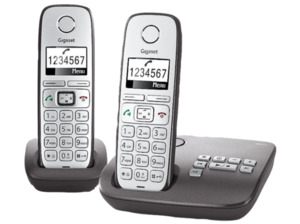 GIGASET E 310 A Duo, Schnurloses Telefon, Anthrazit