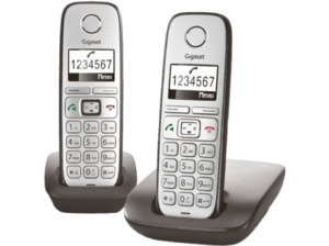 GIGASET E 310 Duo, Schnurloses Telefon, Anthrazit