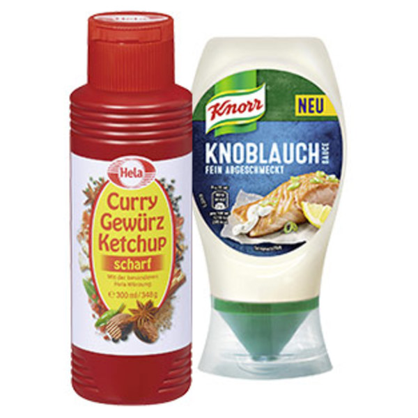 Hela Gewürzketchup 300 ml Knorr Schlemmersauce Squeeze 250 ml, versch ...