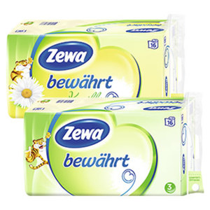 Zewa bewährt Toilettenpapier 16 x 150-Blatt, 3-lagig, versch. Sorten, jede Packung