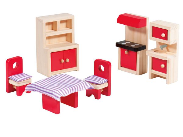 PLAYTIVE® JUNIOR PuppenhausMöbelset / 6 Biegepuppen von