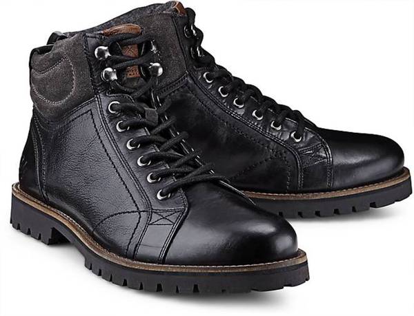 Schnür Boots von Cox in schwarz für Herren. Gr. 41,42,43,44,45,46 von