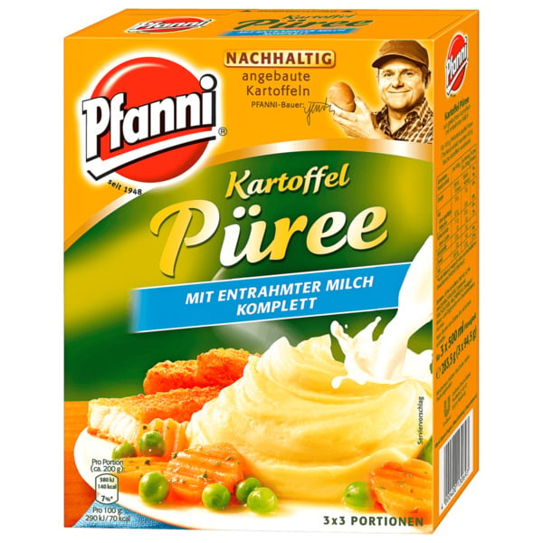 Pfanni Kartoffel Püree mit entrahmter Milch Komplett 3x500ml von REWE