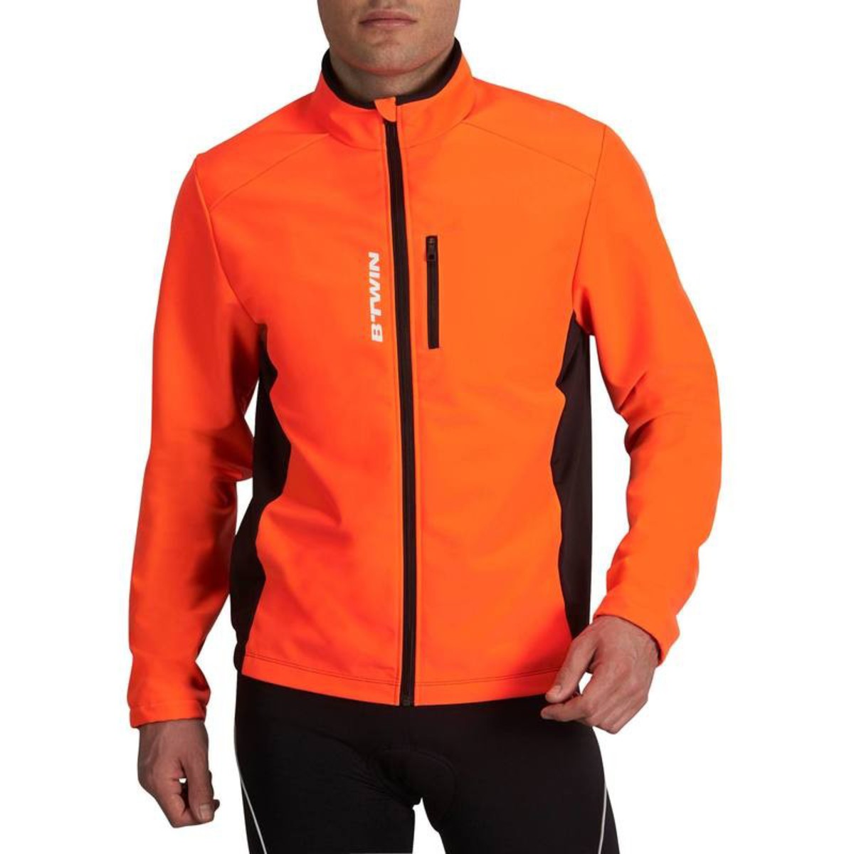 B´TWIN Fahrradjacke 300 Softshell Herren neonorange