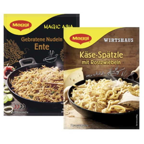 Maggi Magic Asia Gebratene Nudeln 119 g oder Maggi Wirtshaus Käse ...