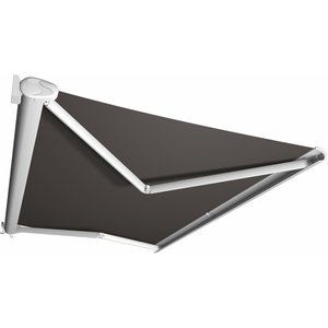 Kassettenmarkise Perform 400 x 300 cm Gestell Weiß Tuch Grau
