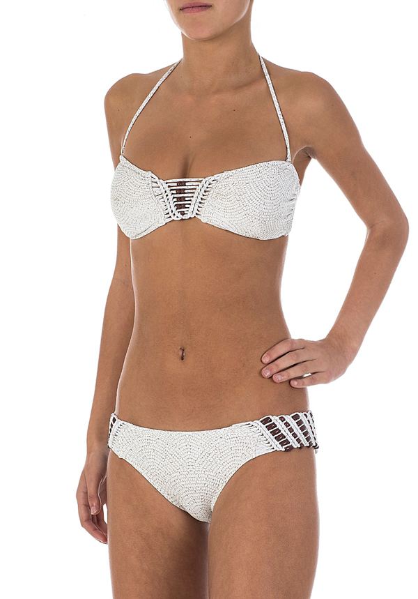 bandeau bikini weiß push up