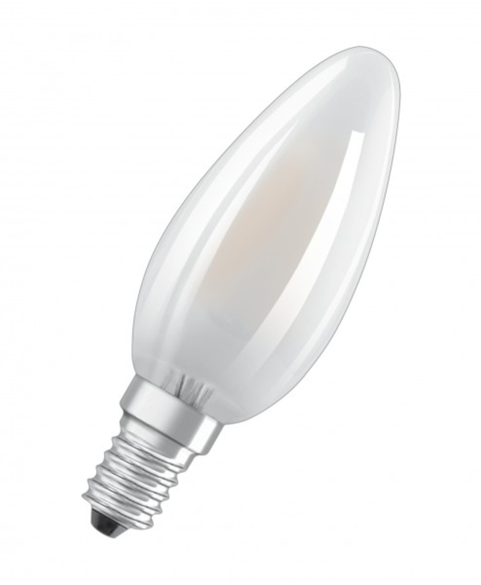 Osram LED Base Classic E14 5 Er Pack B 40 Vollglas Kerzenform Matt