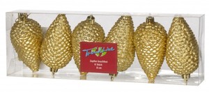TrendLine Dekohänger Zapfen
, 
bruchfest, Länge: 8 cm, 6 Stück, gold