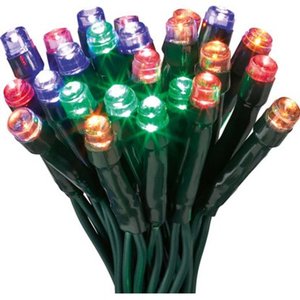 LED Lichterkette 240 bunte LEDs grünes Kabel innen und außen