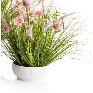 Kunstpflanze in Schale WIESENBLUMEN 30 cm grün/pink