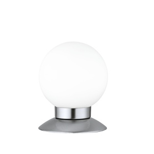RL LED Tischlampe PRINCESS 10 cm silberfarbig mit Glas weiß