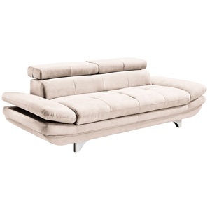 Sofa 3-Sitzer COTTA 104 x 233 cm Stoffbezug schneebeige
