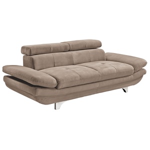 Sofa 2-Sitzer COTTA 104 x 218 cm Stoffbezug mudbraun
