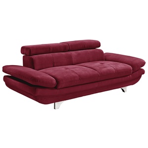 Sofa 2-Sitzer COTTA 104 x 218 cm Stoffbezug bordeauxrot