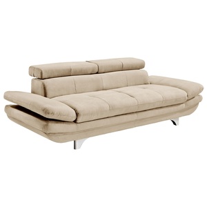 Sofa 3-Sitzer COTTA 104 x 233 cm Lederlook bisquitbeige