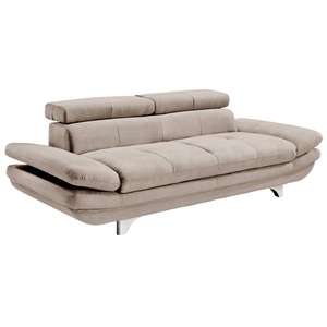 Sofa 3-Sitzer COTTA 104 x 233 cm Lederlook fogbeige