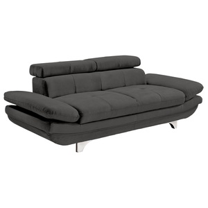 Sofa 2-Sitzer COTTA 104 x 218 cm Lederlook fangograu