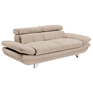 Sofa 2-Sitzer COTTA 104 x 218 cm Lederlook hellbeige