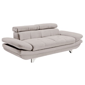 Sofa 2-Sitzer COTTA 104 x 218 cm Lederlook argentgrau