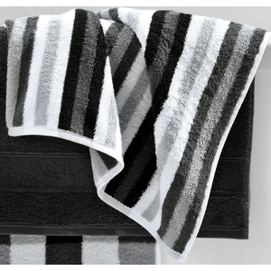 Cawö Handtuch STREIFEN 50 x 100 cm in Grau/Schwarz