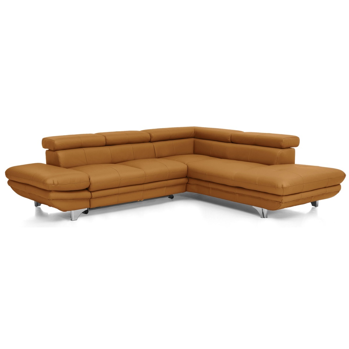 Ecksofa COTTA 273 x 238 cm mit Schlaffunktion links Lederbezug amber
