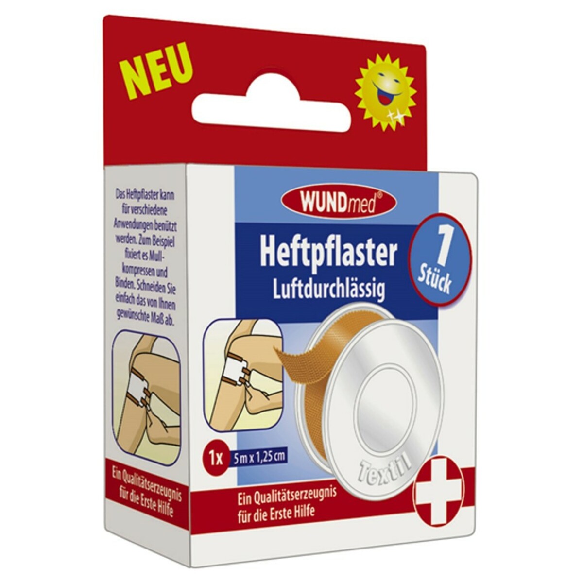 Heftpflaster 5 m x 1,25 cm mit Schutzhülle von Sonderpreis Baumarkt ansehen!