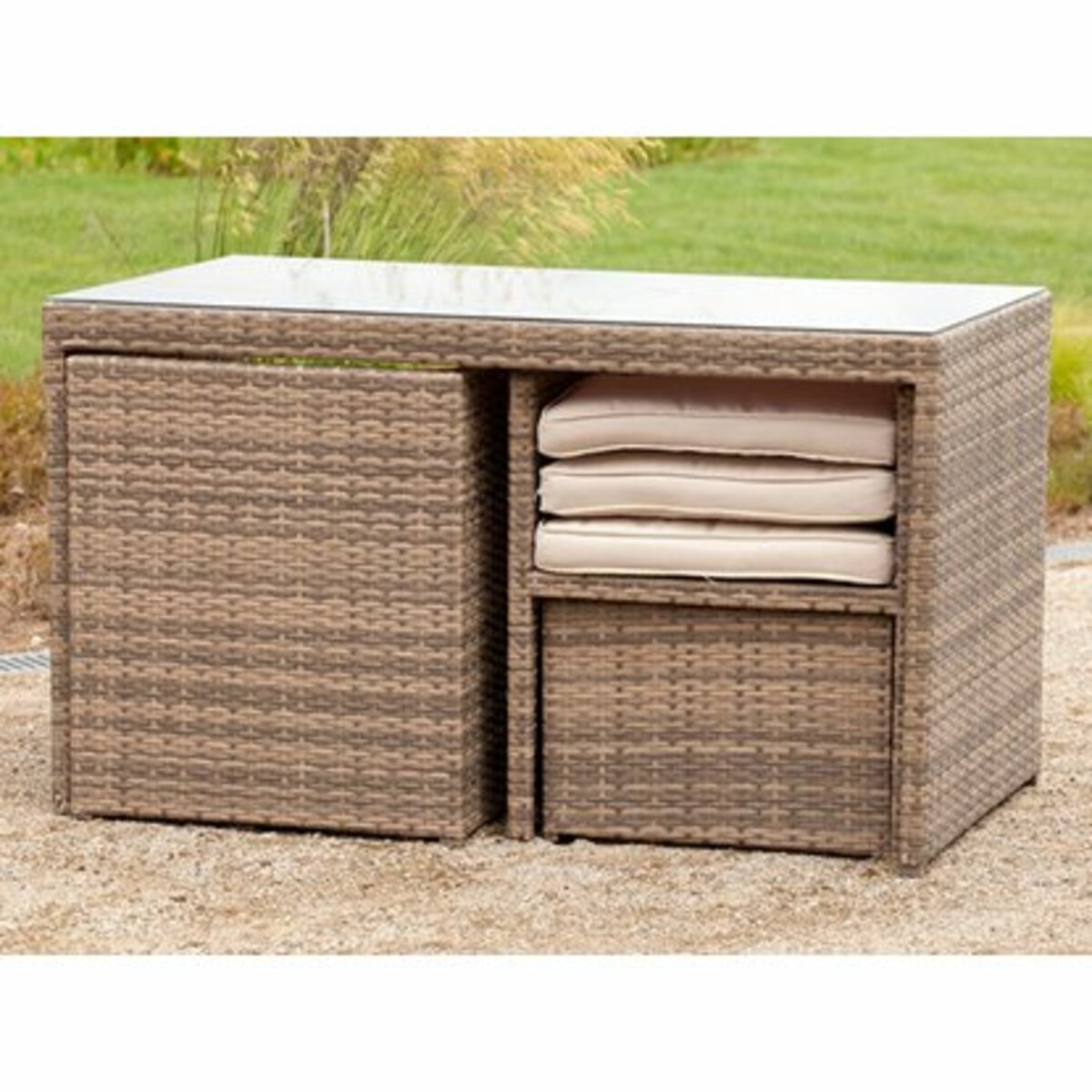 Balkonmöbel LoungeSet Merano Savannagrau 11teilig von OBI für 649,99
