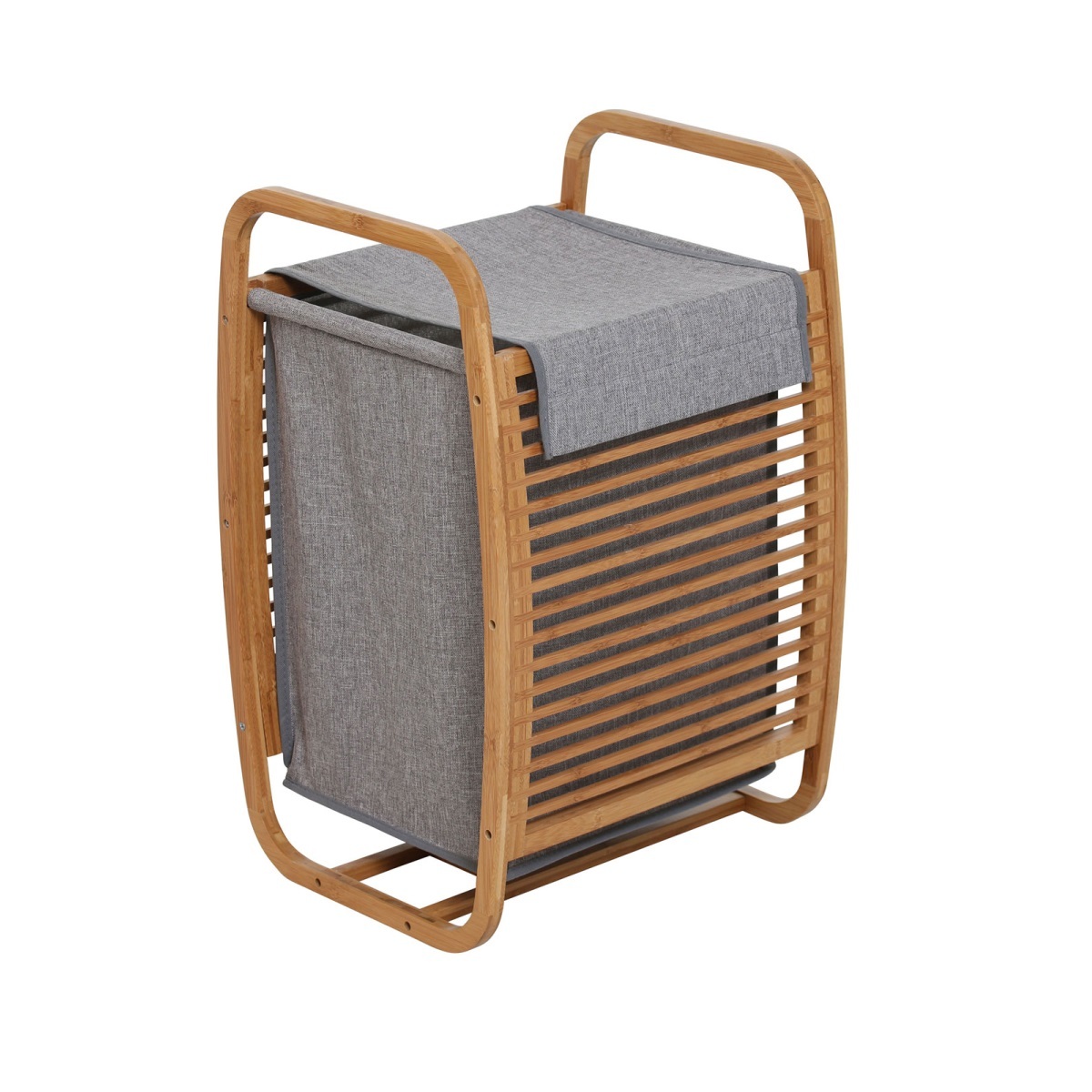 CASAVANTI Wäschekorb BAMBOO 40 x 61 x 36 cm Holz bambusbraun von ansehen!